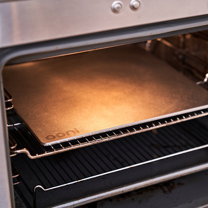 Pizza Baking Steel in Domestic Oven | Click this image to open up the product gallery modal. The product gallery modal allows the images to be zoomed in on.