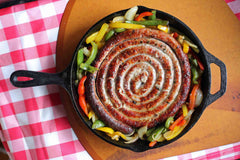 Flame-Cooked Sausage with Peppers and Onions