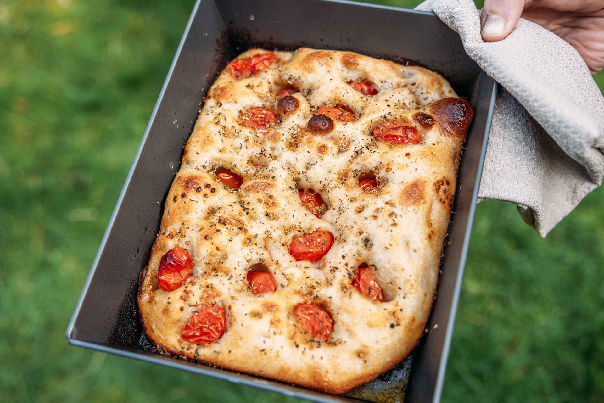 Leftover Dough Focaccia with Tomatoes and Oregano Recipe — Ooni UK