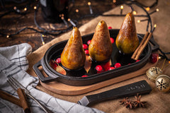 Baked Pears in Mulled Wine