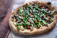 Asparagus, Feta, and Bacon Pizza