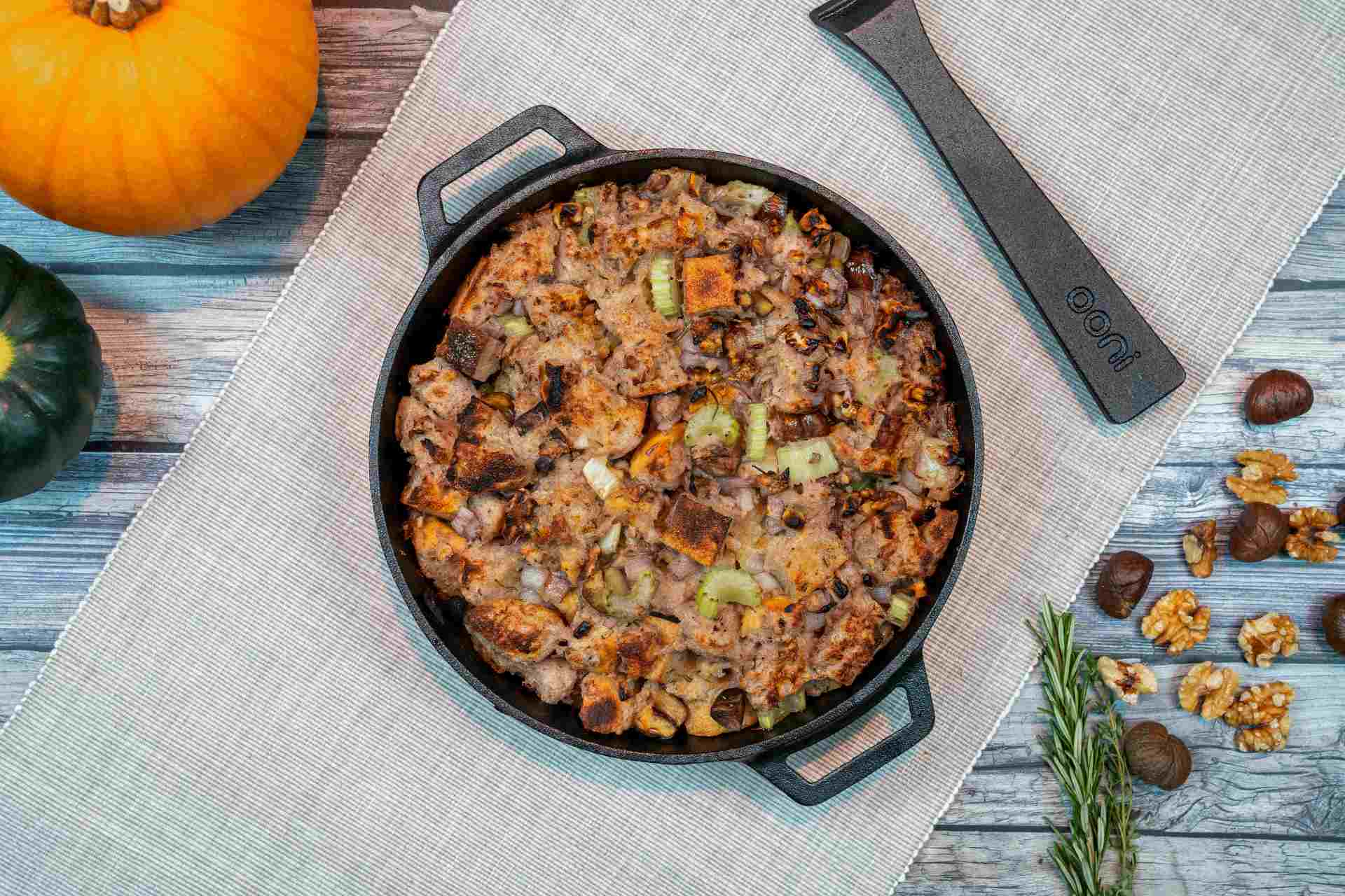 How to Make Cast Iron Brown Butter Griddle Stuffing — Ooni UK