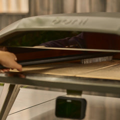 Long pizza oven brush cleaning pizza oven stone on Koda 2 Max