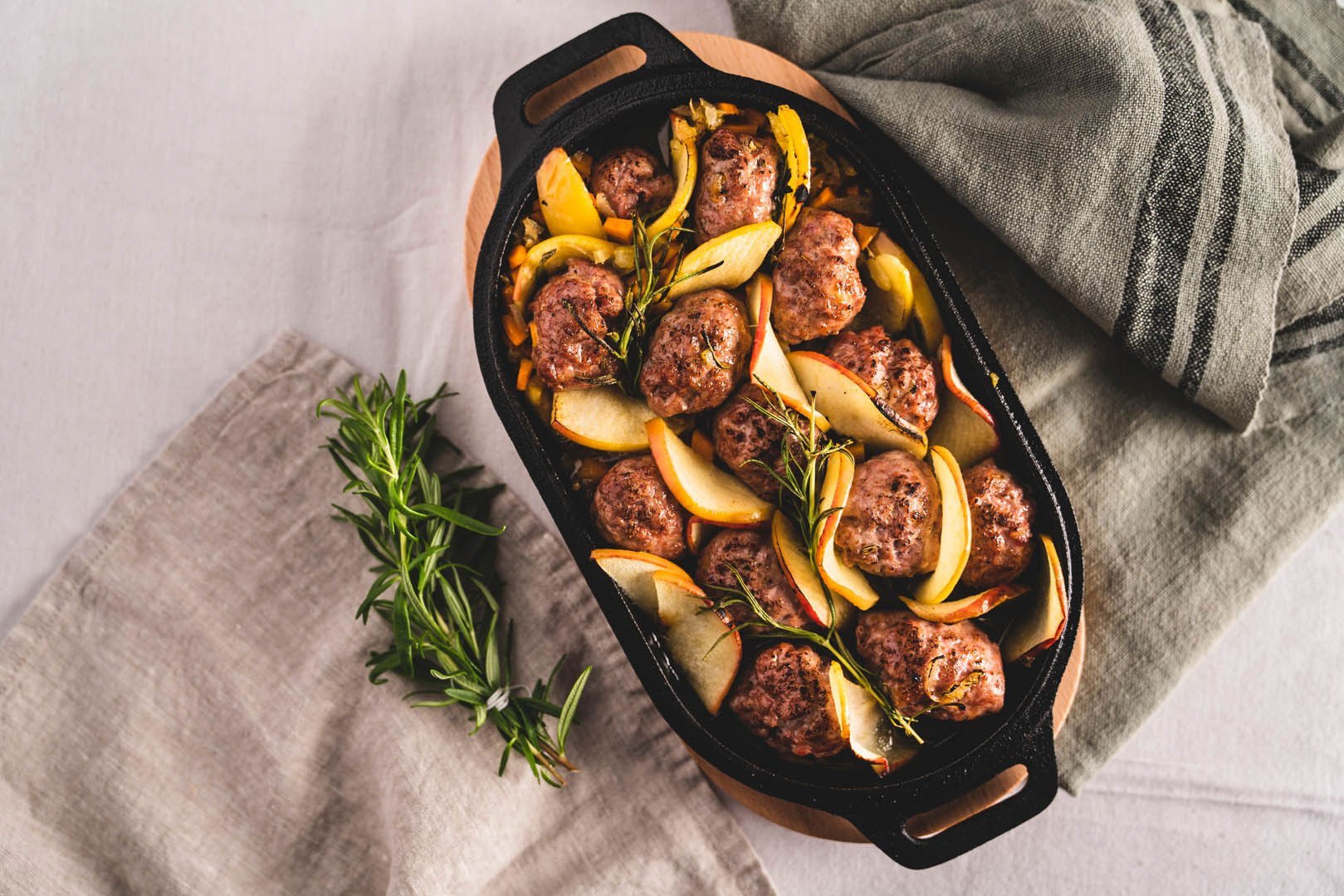 Pork Meatball &amp; Apple Bake Recipe — Ooni UK