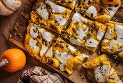 Protein-crust Pizza with Pumpkin, Thyme, and Ricotta