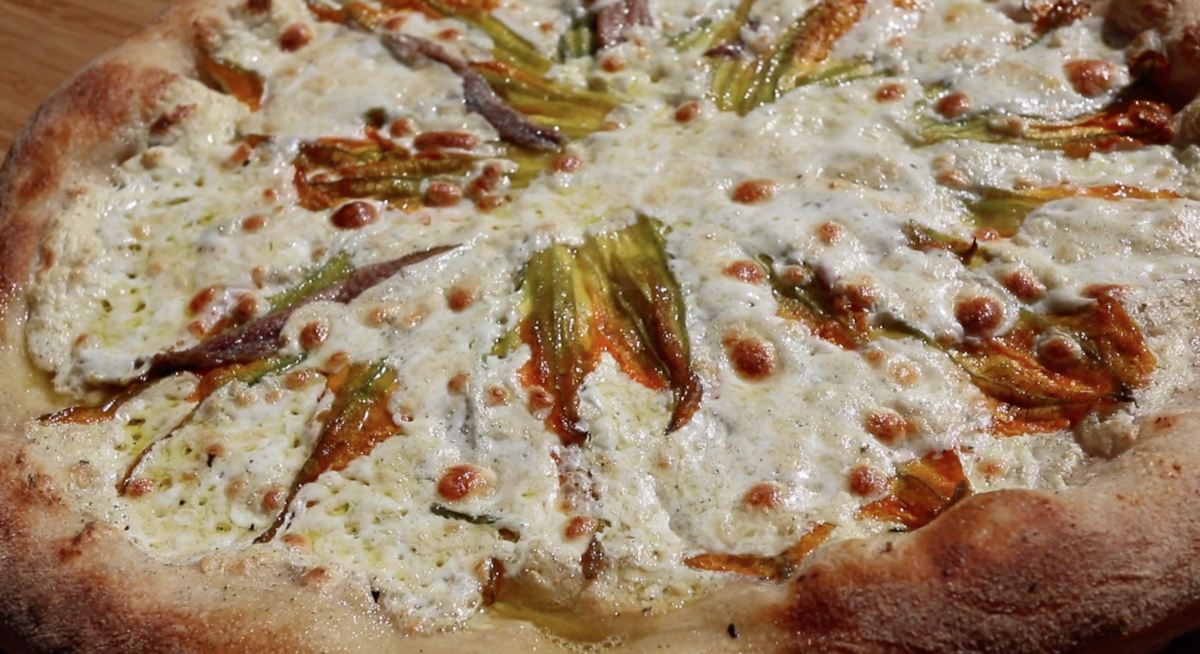 Ricotta, Sicilian Anchovy, and Zucchini Flower Pizza Recipe — Ooni