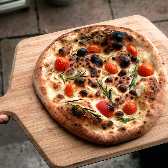 Focaccia pizza with cherry tomato and rosemary