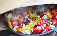Roast Bell Peppers, Red Onion and Tomatoes with Feta