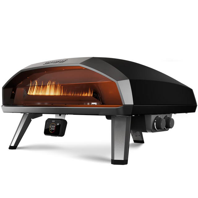 Ooni Koda 2 Max outdoor pizza oven flames on