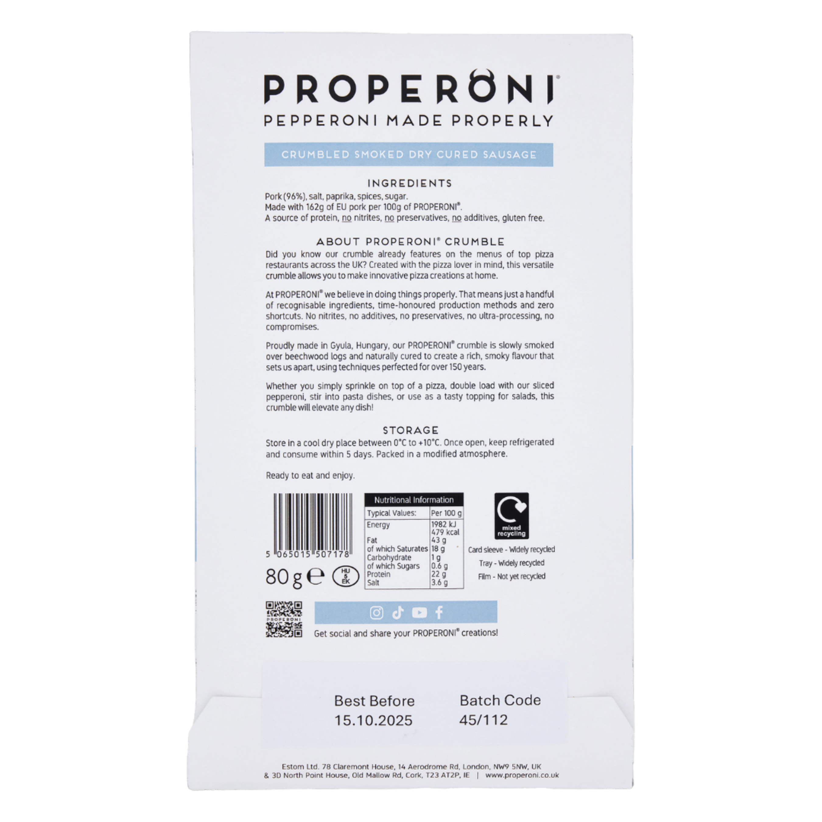 Properoni Classic Crumble (80g) - Ooni United Kingdom