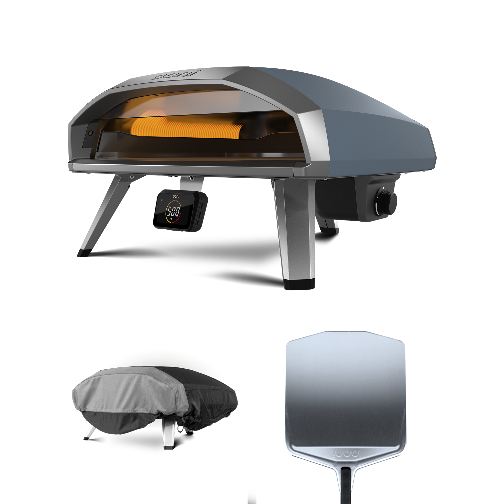 Ooni Koda 2 Pro Essentials Bundle - in Slate Blue. includes oven cover and pizza peel