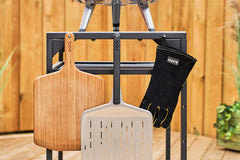 oven accessories hanging from Ooni Modular table 