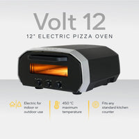 Ooni Volt 12 12" Electric Pizza Oven white background with main oven features