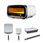 Volt 2 proof to bake bundle - polar white - volt 2 electric pizza oven, sheet pan and rack, compact peel and pizza oven brush short