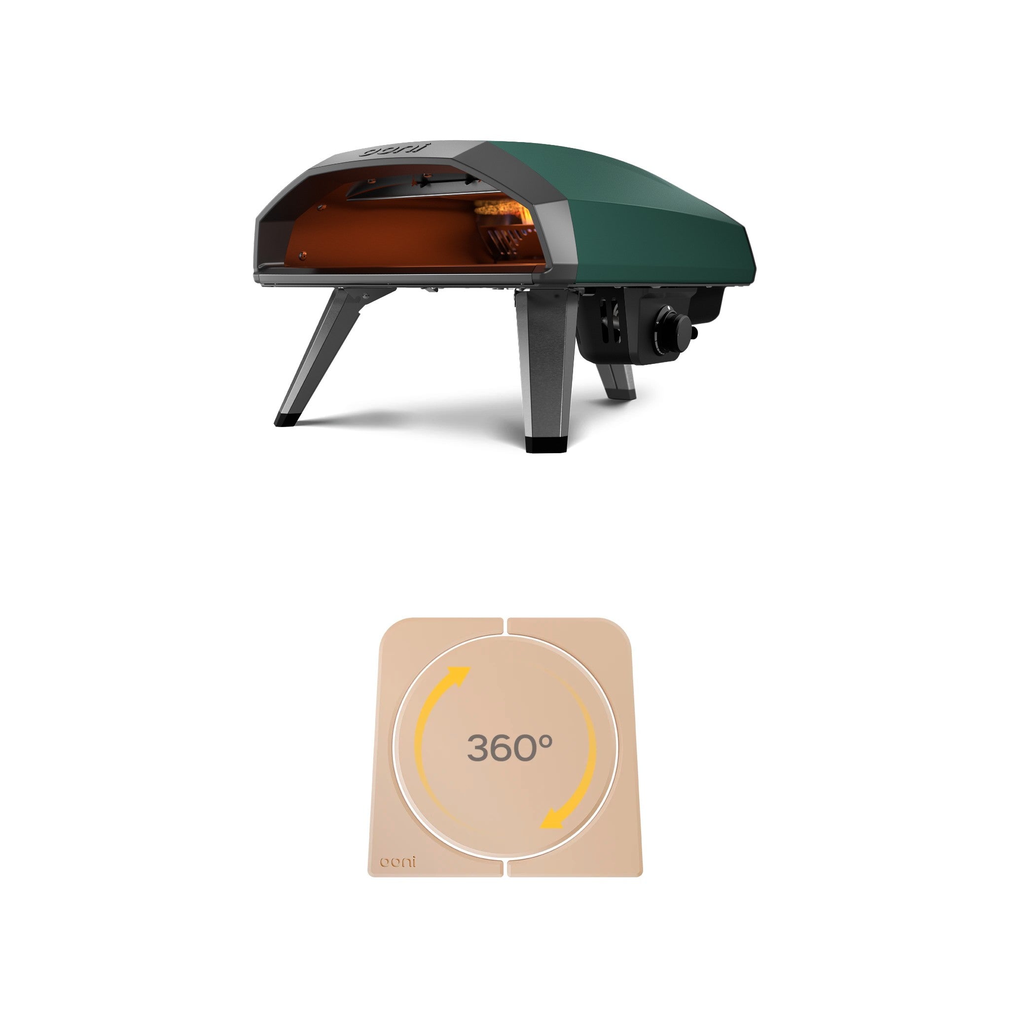 Ooni Koda 2 Gas Powered Pizza Oven and rotating stone - Highland Green #variant-3