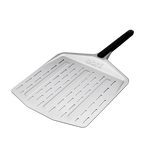 angled view of ooni perforated pizza peel