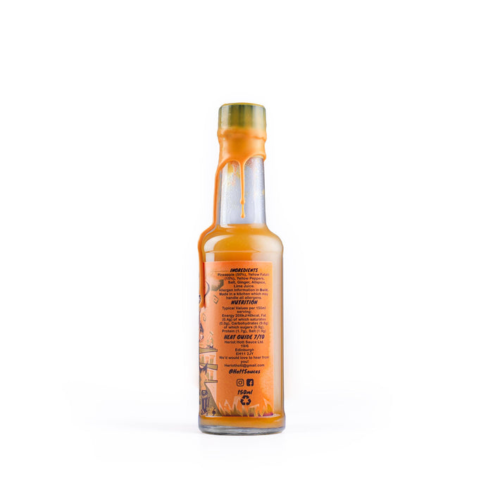 Heriot Hott - Roasted Pineapple and Yellow Fatalli Hot Sauce (150ml) - Ooni United Kingdom | Click this image to open up the product gallery modal. The product gallery modal allows the images to be zoomed in on.